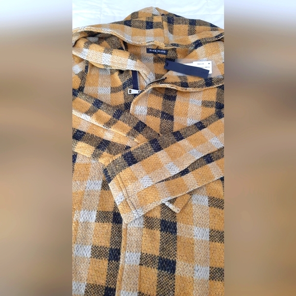 Black Island Plaid Hooded Zip Cardigan *NWT* - Picture 4 of 10